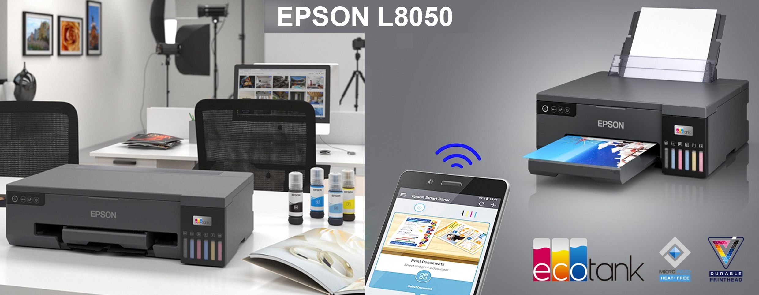 Máy in Epson L8050 kết nối mở rộng. Tiện ích sử dụng cho văn phòng của bạn